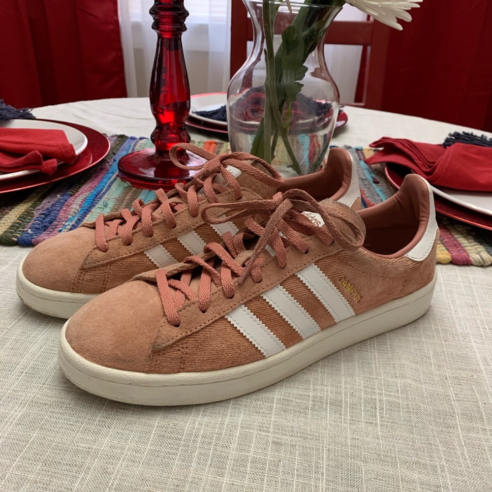 Adidas Pink Corduroy Campus Sneakers